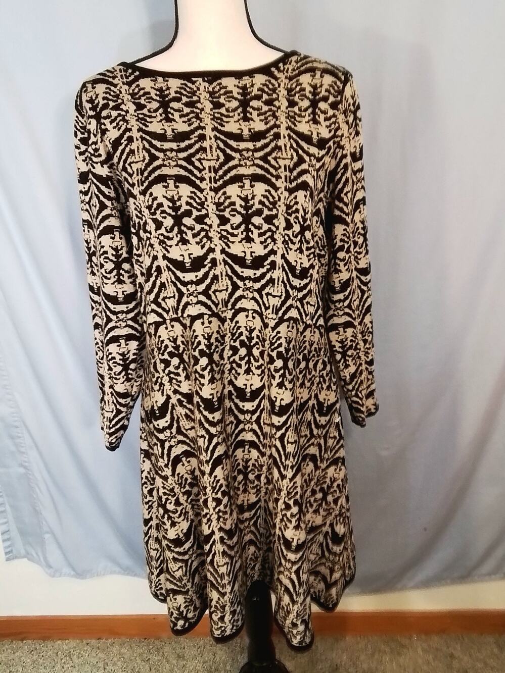 Derek Heart sweater dress, tan and black